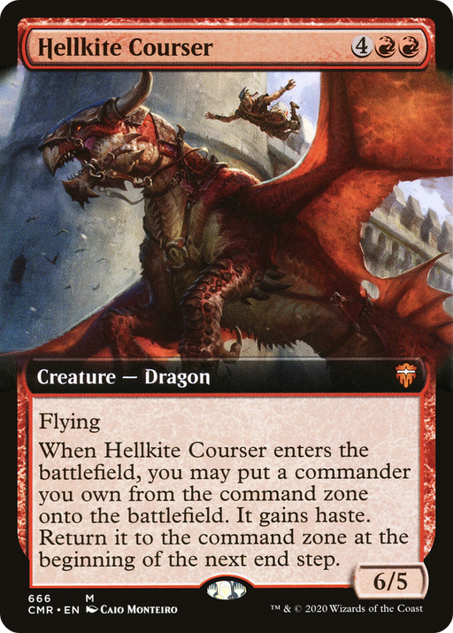 Hellkite Courser (CMR-666) [Commander Legends] (Extended Art) MTG Single Wizards of the Coast