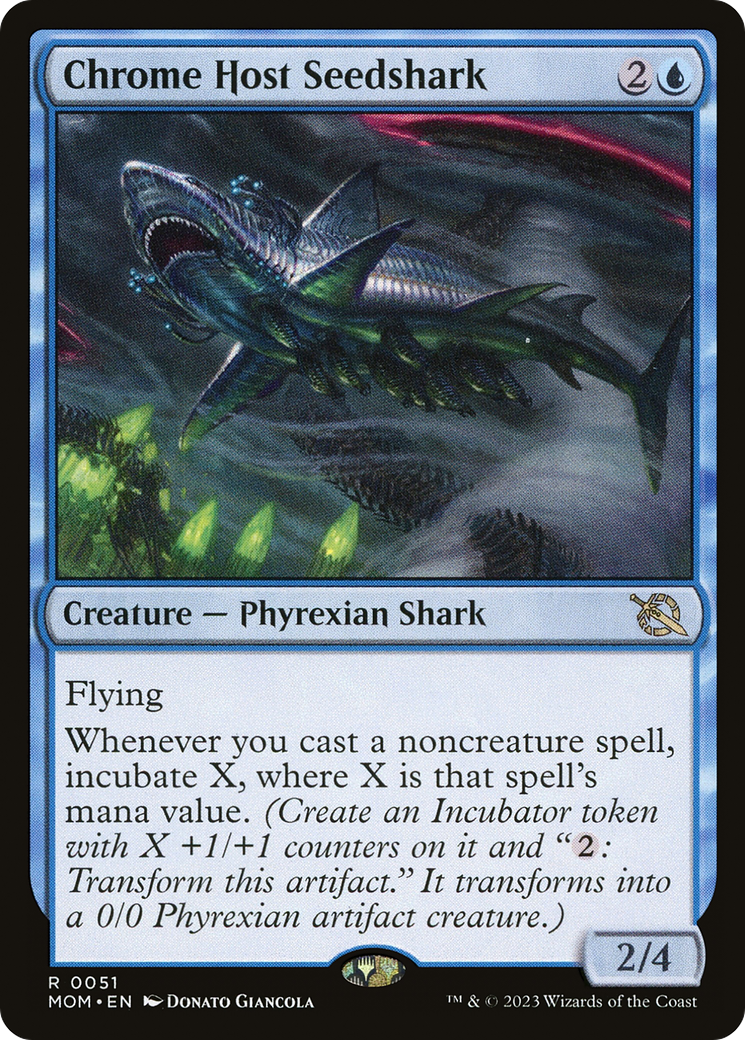 Chrome Host Seedshark (MOM-051) [March of the Machine] Foil MTG Single Wizards of the Coast
