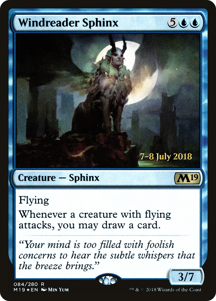 Windreader Sphinx (PRE-084) [Core Set 2019 Promos] Foil MTG Single Wizards of the Coast