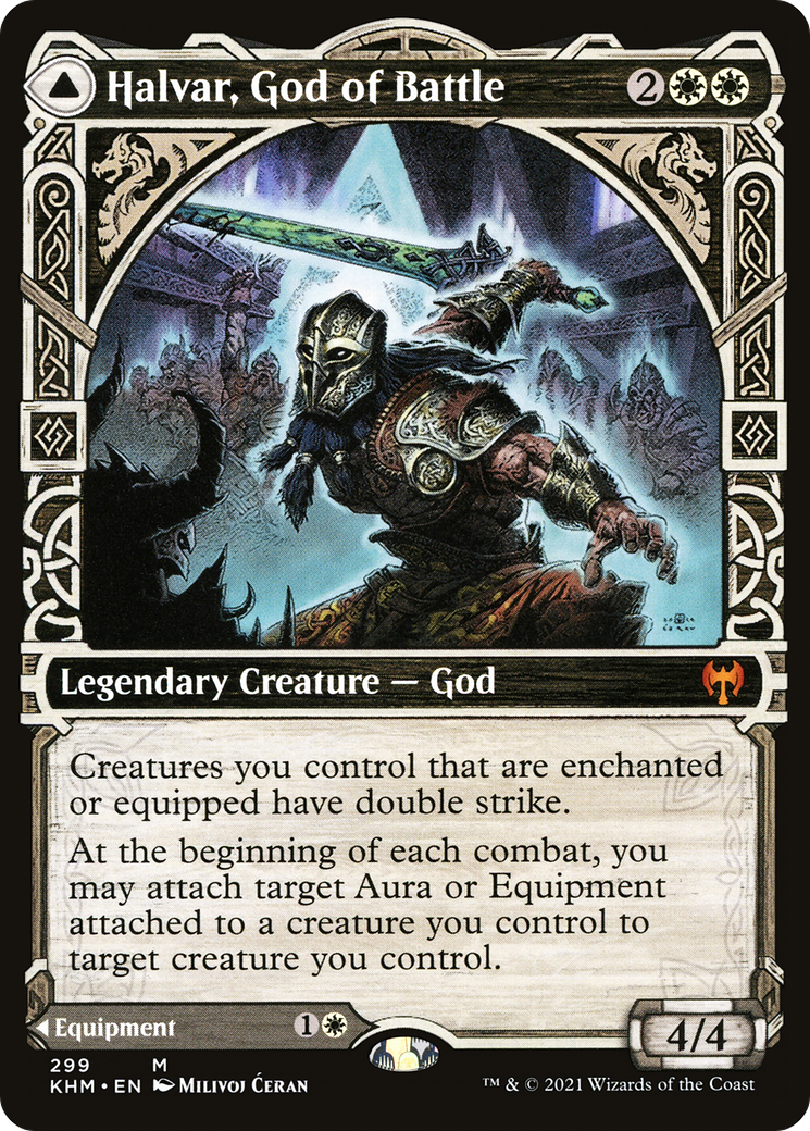 Halvar, God of Battle (KHM-299) [Kaldheim] (Showcase) MTG Single Wizards of the Coast