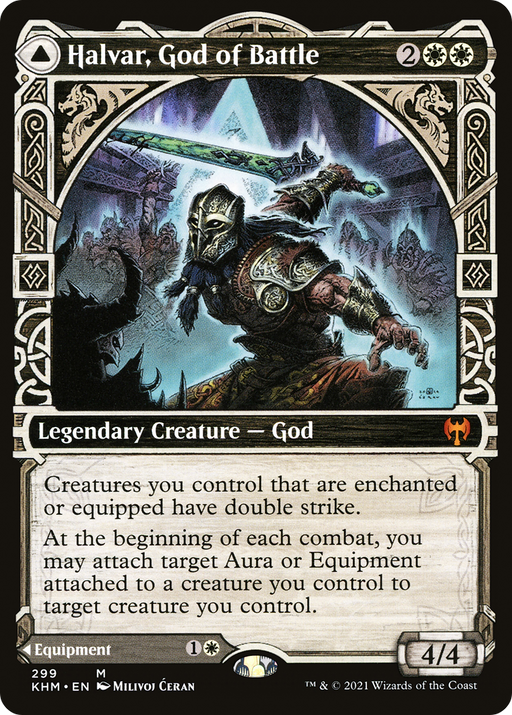 Halvar, God of Battle (KHM-299) [Kaldheim] (Showcase) MTG Single Wizards of the Coast