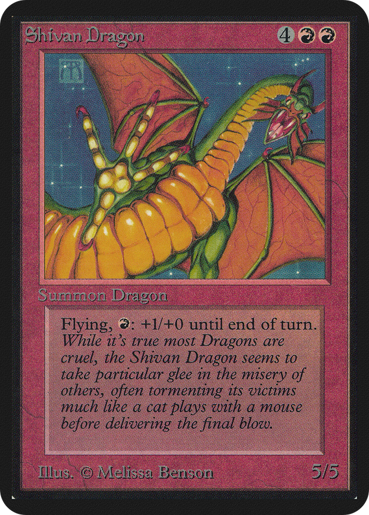 Shivan Dragon (LEA-) [Oldschool] Limited Edition Alpha MTG Single Wizards of the Coast