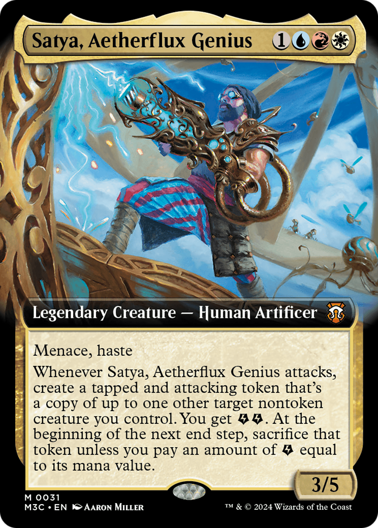 Satya, Aetherflux Genius (M3C-031) [Modern Horizons 3 Commander] (Extended Art) Foil MTG Single Modern Horizons 3 Commander