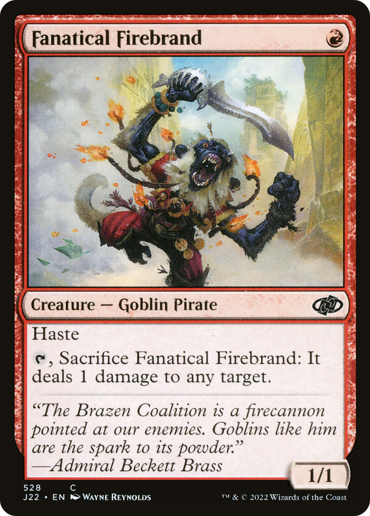 Fanatical Firebrand (J22-528) [Jumpstart 2022] MTG Single Wizards of the Coast