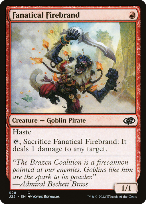 Fanatical Firebrand (J22-528) [Jumpstart 2022] MTG Single Wizards of the Coast