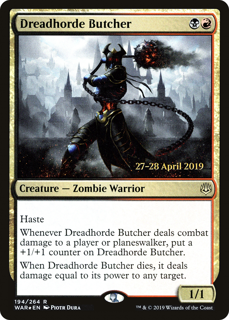 Dreadhorde Butcher (PRE-194) [War of the Spark Promos] Foil MTG Single Wizards of the Coast