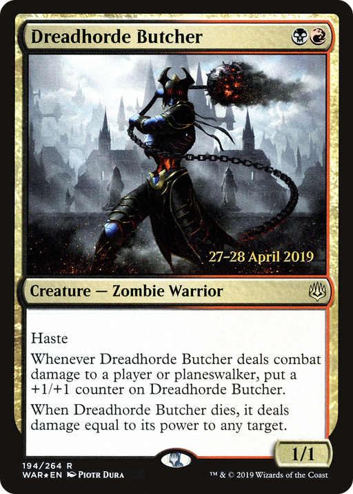 Dreadhorde Butcher (PRE-194) [War of the Spark Promos] Foil MTG Single Wizards of the Coast