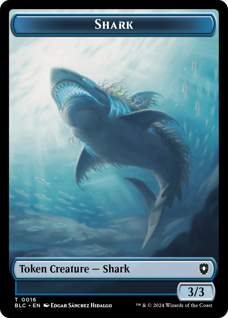 Elemental // Shark Double-Sided Token [Tokens] Bloomburrow Commander Tokens MTG Single Magic: The Gathering