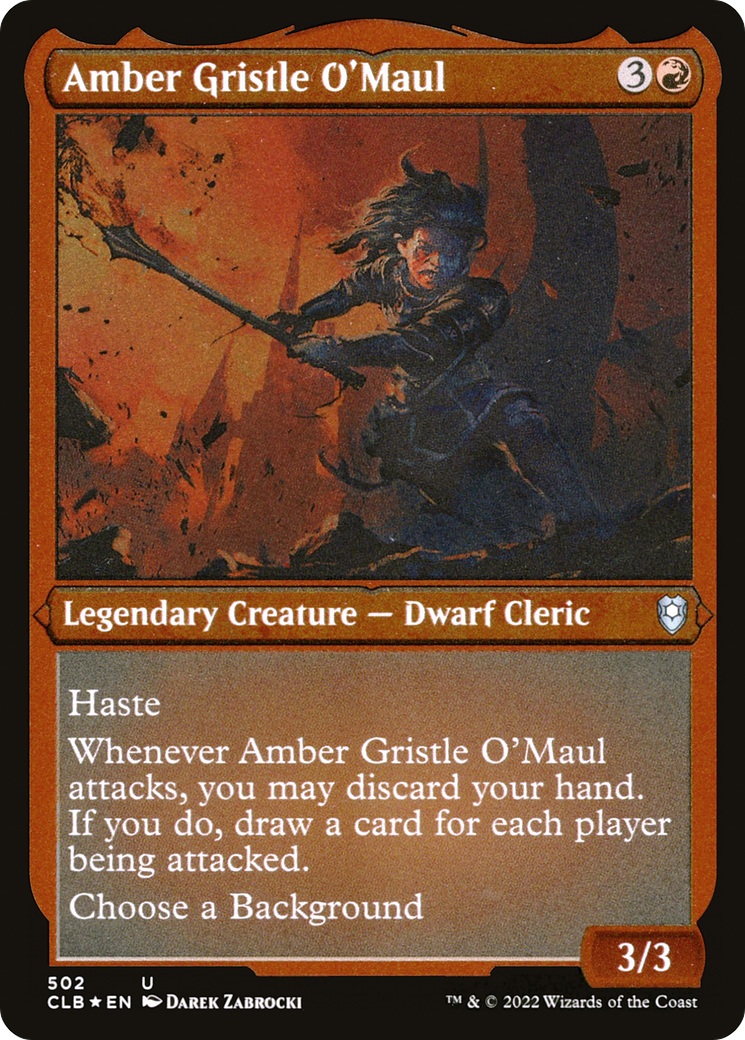 Amber Gristle O'Maul (CLB-502) [Commander Legends: Battle for Baldur's Gate] Etched Foil MTG Single Wizards of the Coast
