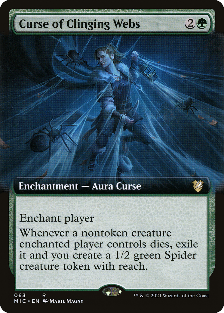 Curse of Clinging Webs (MIC-063) [Midnight Hunt Commander] (Extended Art) MTG Single Wizards of the Coast