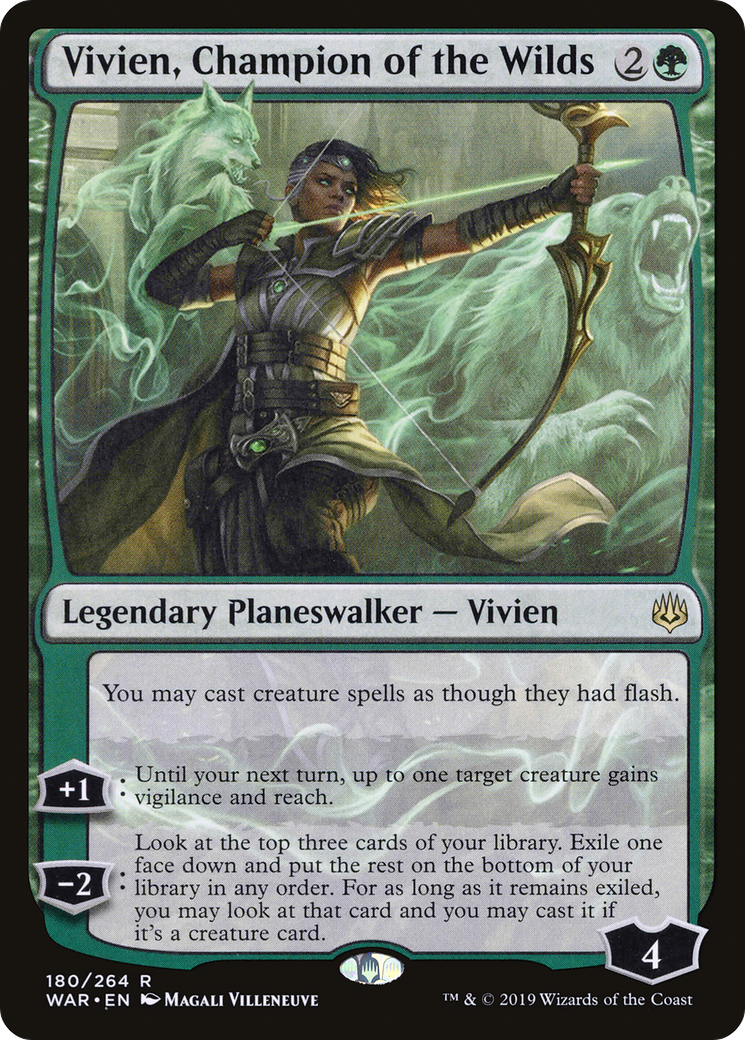 Vivien, Champion of the Wilds (WAR-180) [War of the Spark] Foil MTG Single Wizards of the Coast