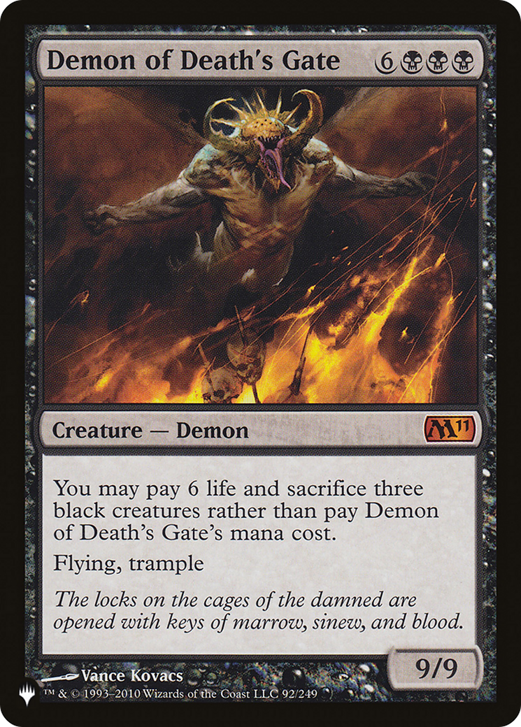 Demon of Death's Gate (LIST-92/249) [Mystery Booster] The List MTG Single Wizards of the Coast