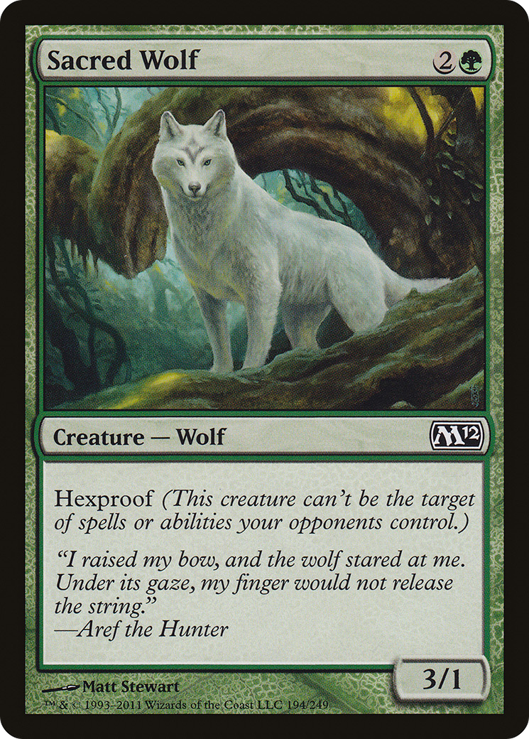 Sacred Wolf (M12-194) [Magic 2012] Foil MTG Single Wizards of the Coast