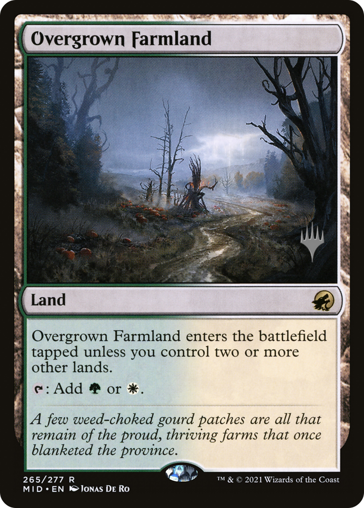 Overgrown Farmland (PPMID-265) [Innistrad: Midnight Hunt Promos] Foil MTG Single Wizards of the Coast