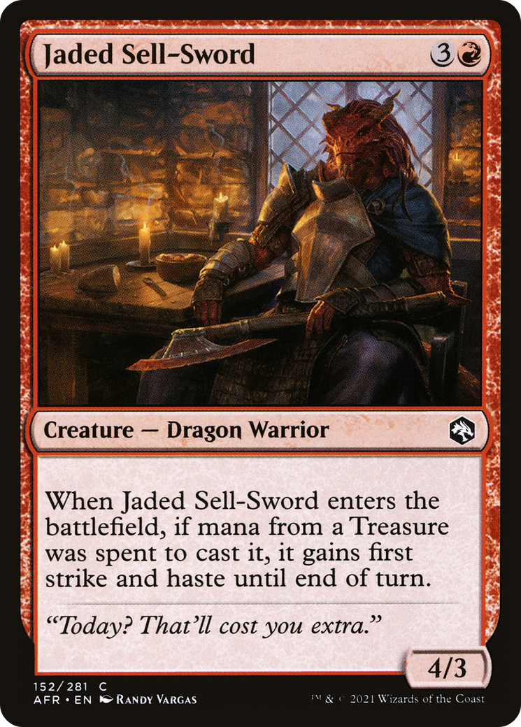 Jaded Sell-Sword (AFR-152) [Adventures in the Forgotten Realms] Foil MTG Single Wizards of the Coast