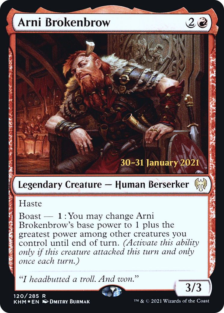 Arni Brokenbrow (PRE-120) [Kaldheim Promos] Foil MTG Single Wizards of the Coast