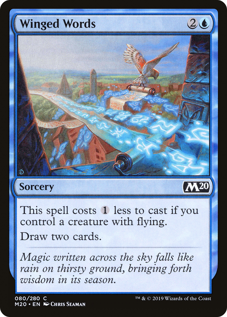 Winged Words (M20-080) [Core Set 2020] Foil MTG Single Wizards of the Coast