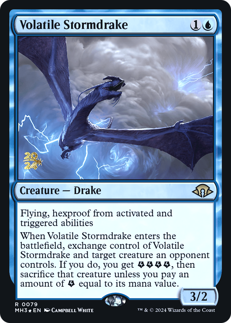 Volatile Stormdrake (PRE-079) [Modern Horizons 3 Promos] Foil MTG Single Wizards of the Coast