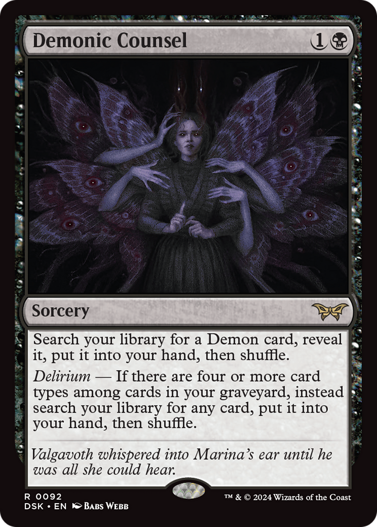 Demonic Counsel (DSK-092) [Duskmourn: House of Horror] Foil MTG Single Wizards of the Coast