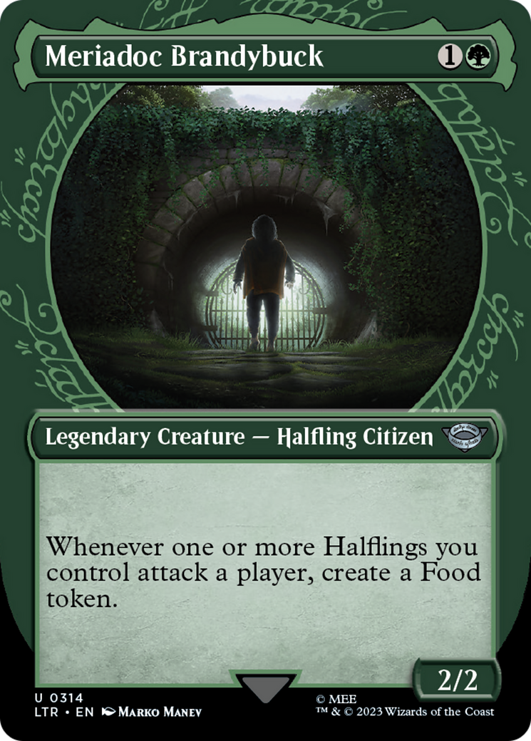 Meriadoc Brandybuck (LTR-314) [The Lord of the Rings: Tales of Middle-earth] (Showcase) (Borderless) Foil MTG Single Wizards of the Coast