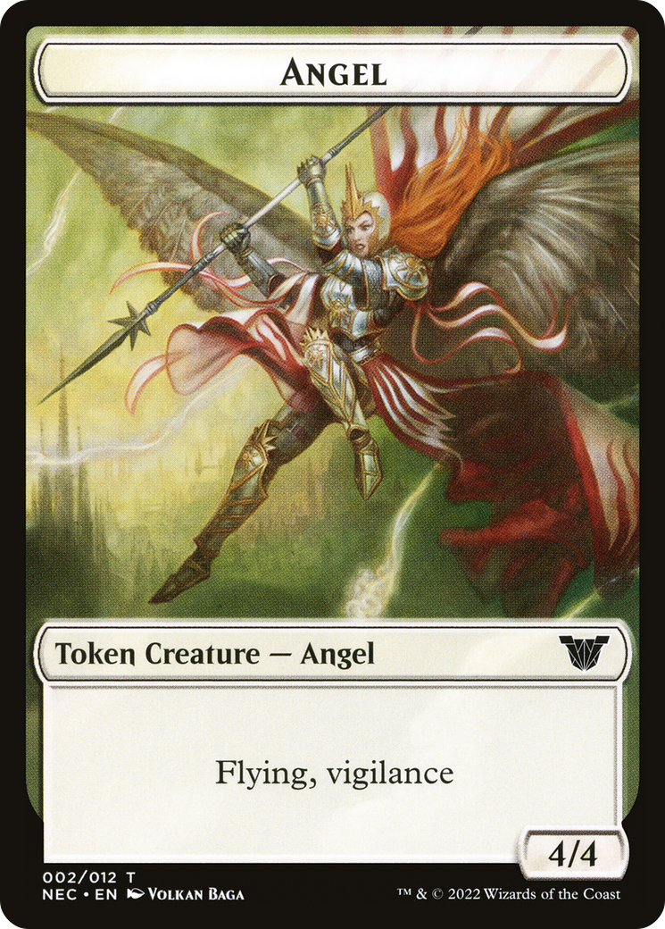 Angel (TNEC-002) [Tokens] Neon Dynasty Commander Tokens MTG Single Wizards of the Coast