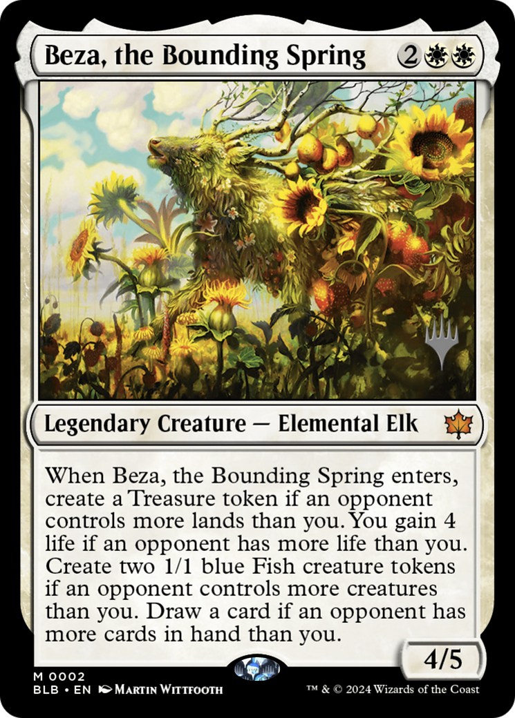Beza, the Bounding Spring (PPBLB-002) [Bloomburrow Promos] Foil MTG Single Wizards of the Coast