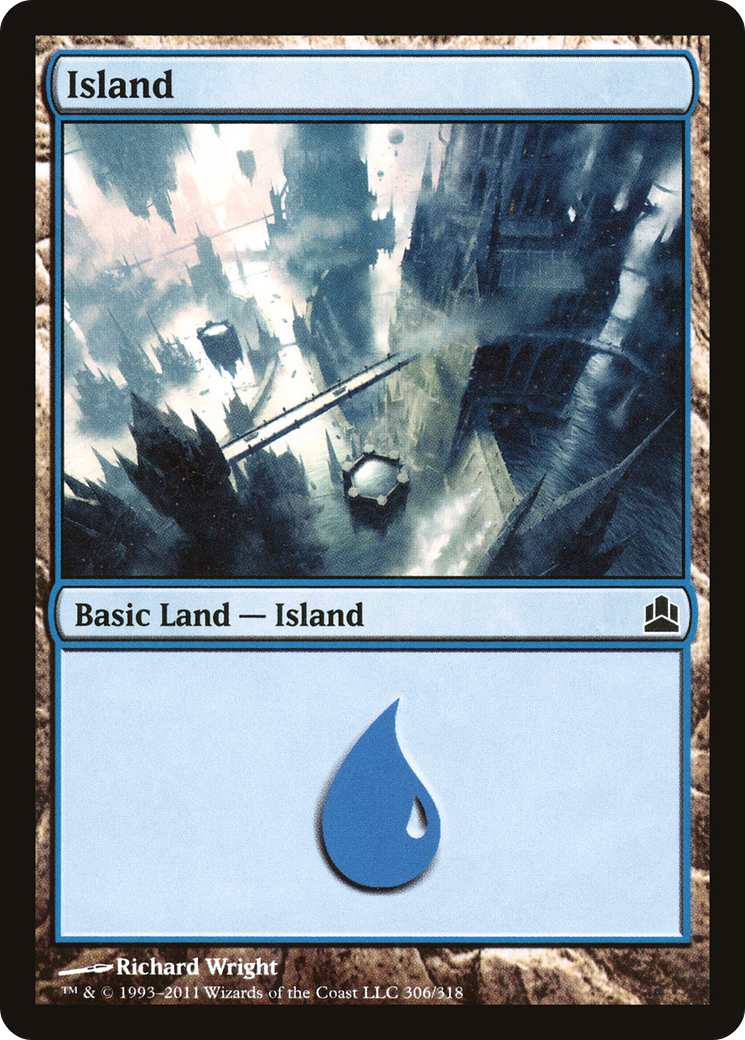 Island (306) (CMD-306) [Commander 2011] MTG Single Wizards of the Coast