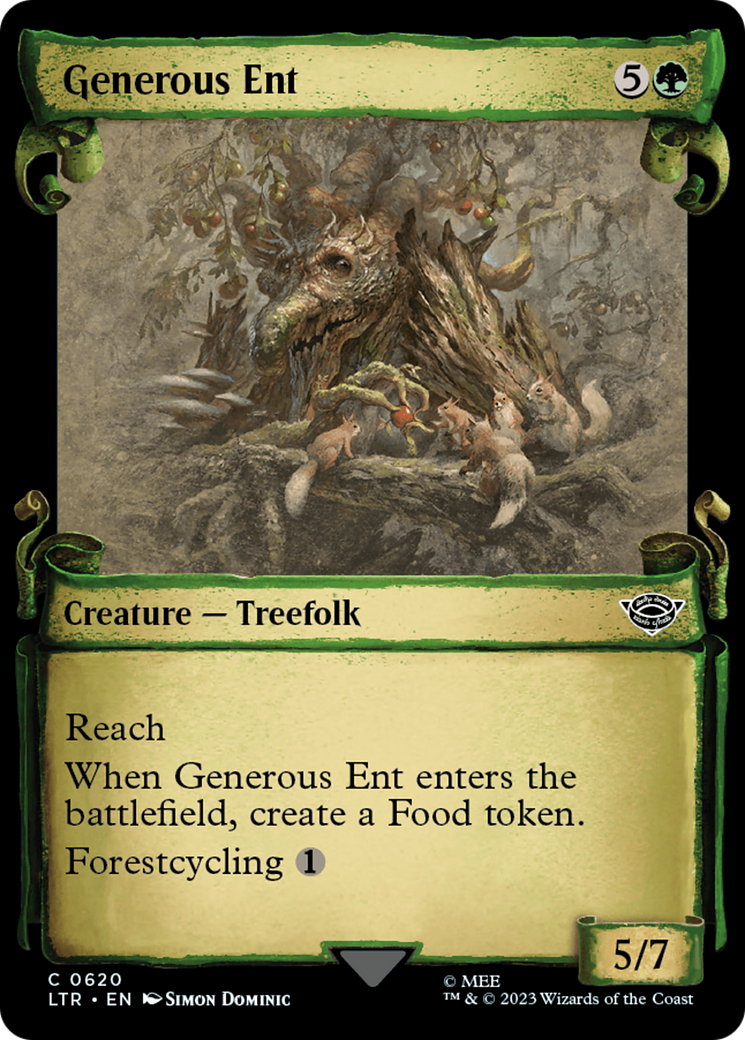 Generous Ent (Showcase Scrolls) (LTR-620) [The Lord of the Rings: Tales of Middle-earth] (Showcase) MTG Single Wizards of the Coast