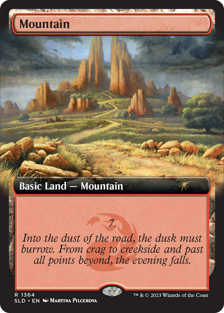 Mountain (1364) (SLD-1364) [Secret Lair] Drop (Extended Art) Foil MTG Single Wizards of the Coast