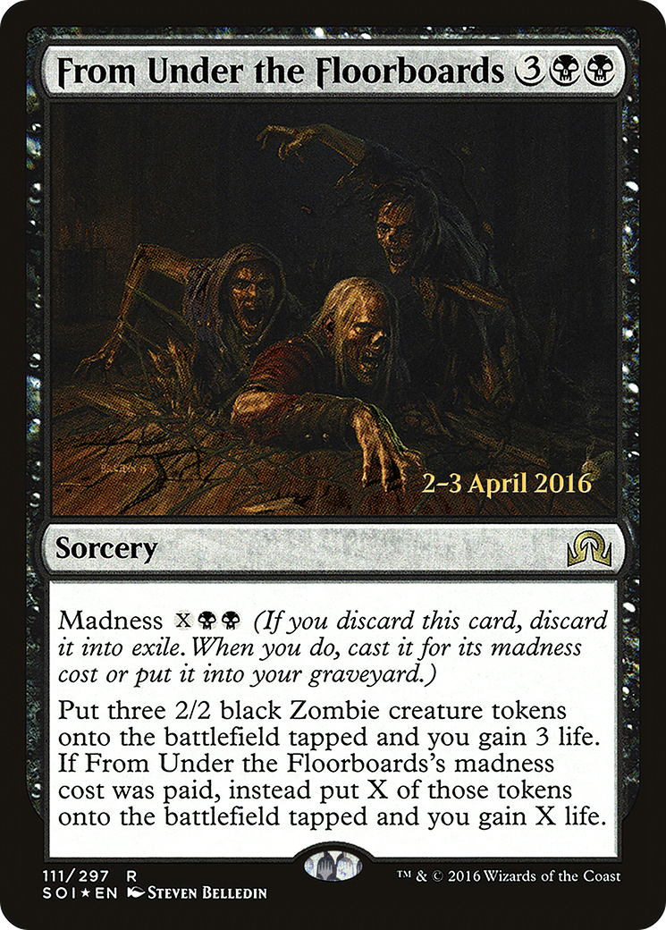 From Under the Floorboards (PRE-111) [Shadows over Innistrad Promos] Foil MTG Single Wizards of the Coast