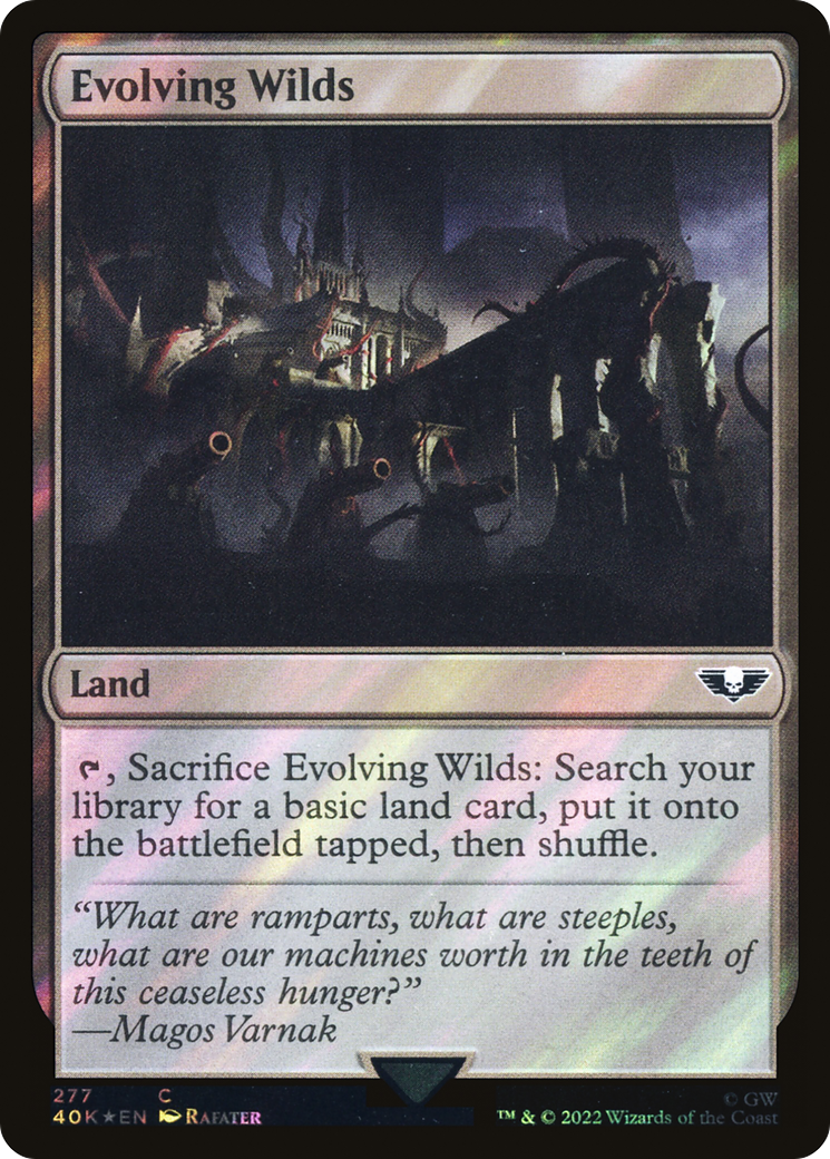 Evolving Wilds (Surge Foil) (40K-277) [Warhammer 40,000 Commander] Foil MTG Single Wizards of the Coast