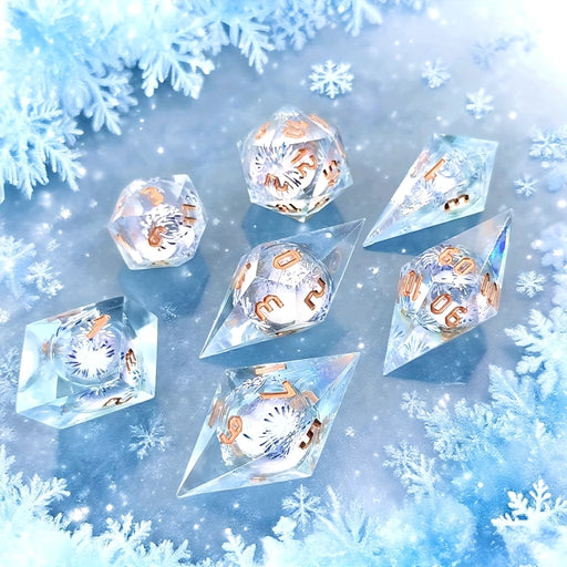 Seriously Good Dice: Glimmering Quicksand 7 Die Set "Frost" Dice & Gaming Accessories Taps Imports