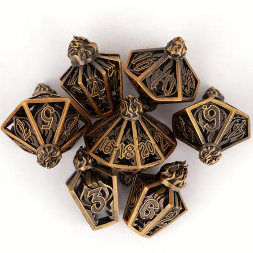 Seriously Good Dice: Hollow Metal 7 Die Set "Revealing Lantern" Dice & Gaming Accessories Taps Imports