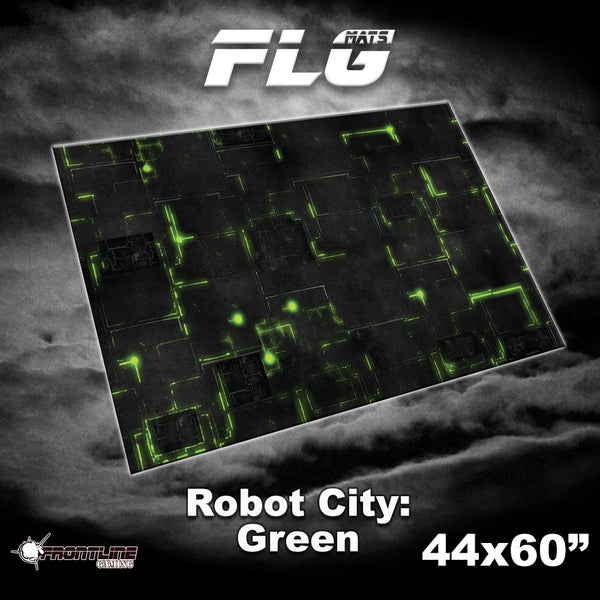 Frontline Gaming: Mats - Robot City Green 44"x60" Gaming Mat FLG