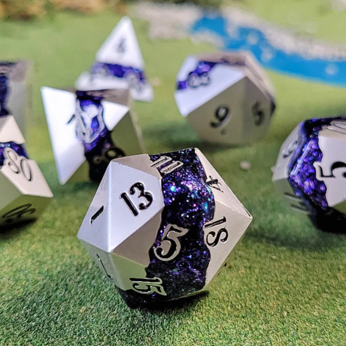 Forged Gaming: Metal 7-Die Set - "Galactic Flume" Dice & Gaming Accessories Forged Gaming