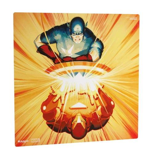 Gamegenic: Prime 2-Player Playmat - "Iron Man / Captain America" MTG Marvel Super Heroes Playmats Gamegenic