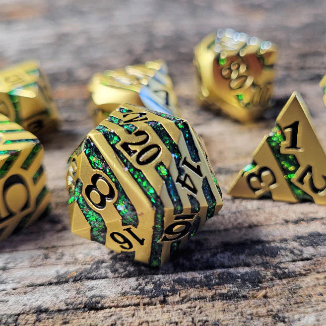 Forged Gaming: Metal 7-Die Set - "Gersidi's Jade" Dice & Gaming Accessories Forged Gaming