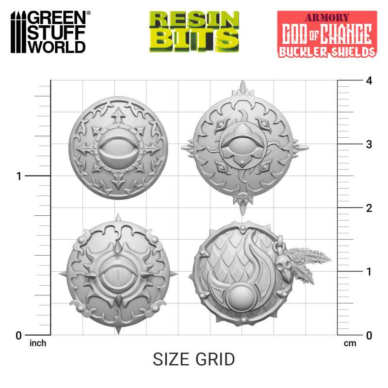 Green Stuff World: 3D printed set - God of Change Bucklers Model Tools & Glue Green Stuff World