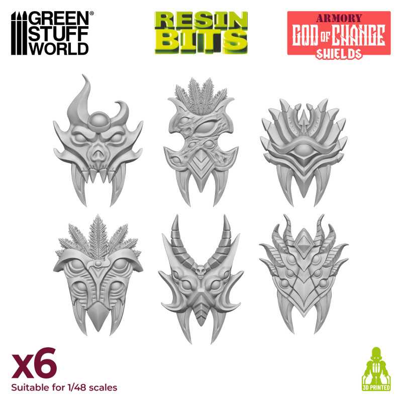 Green Stuff World: 3D printed set - God of Change Shields Model Tools & Glue Green Stuff World