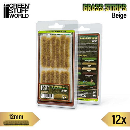 Green Stuff World: Grass Strips - Beige 12mm Basing Materials Green Stuff World