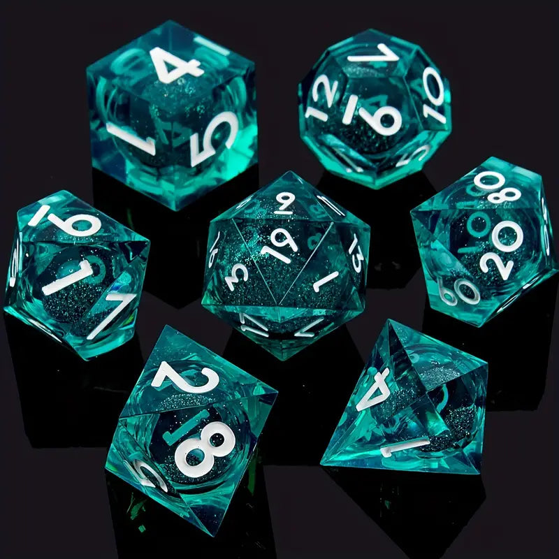 Seriously Good Dice: Glimmering Quicksand 7 Die Set "Fae Arcana" Dice & Gaming Accessories Taps Imports