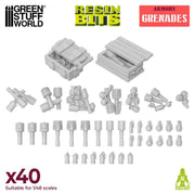 Green Stuff World: 3D printed set - Grenades Model Tools & Glue Green Stuff World