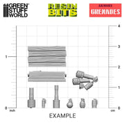 Green Stuff World: 3D printed set - Grenades Model Tools & Glue Green Stuff World