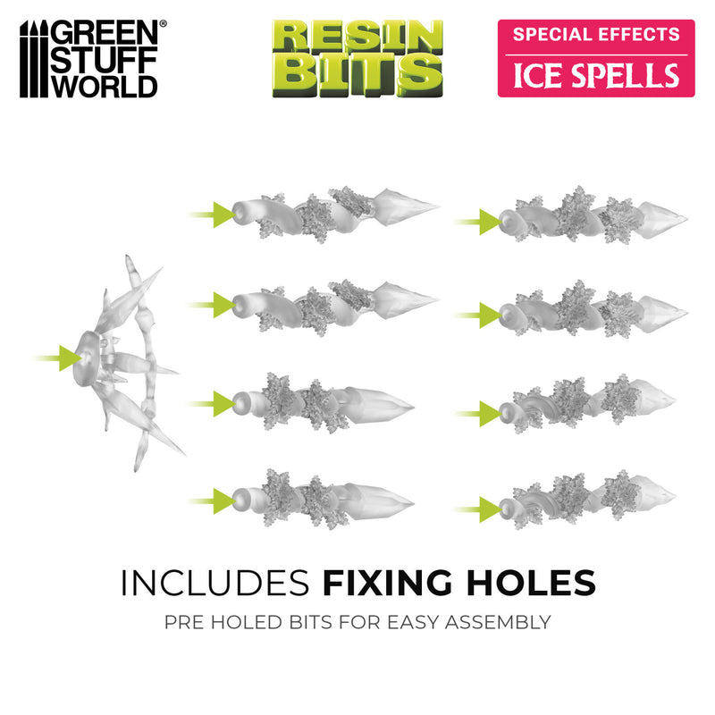 Green Stuff World: 3D printed set - Ice Spells 1:48-1:35 Model Tools & Glue Green Stuff World