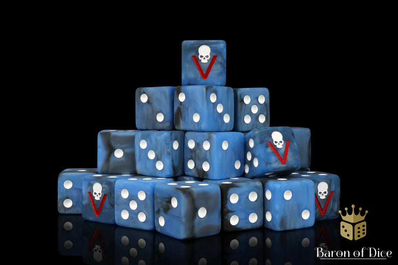 Baron of Dice: "Kloned Corps - Bloody 5th" 25x16mm Square Corner Dice Dice & Gaming Accessories Baron of Dice