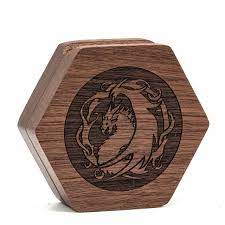 Tree Of Life Wooden 7pc Dice Storage Box with Dice Dice & Gaming Accessories Taps Imports