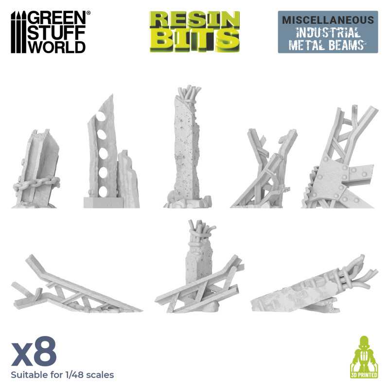 Green Stuff World: 3D printed set - Industrial Metal Beams Model Tools & Glue Green Stuff World