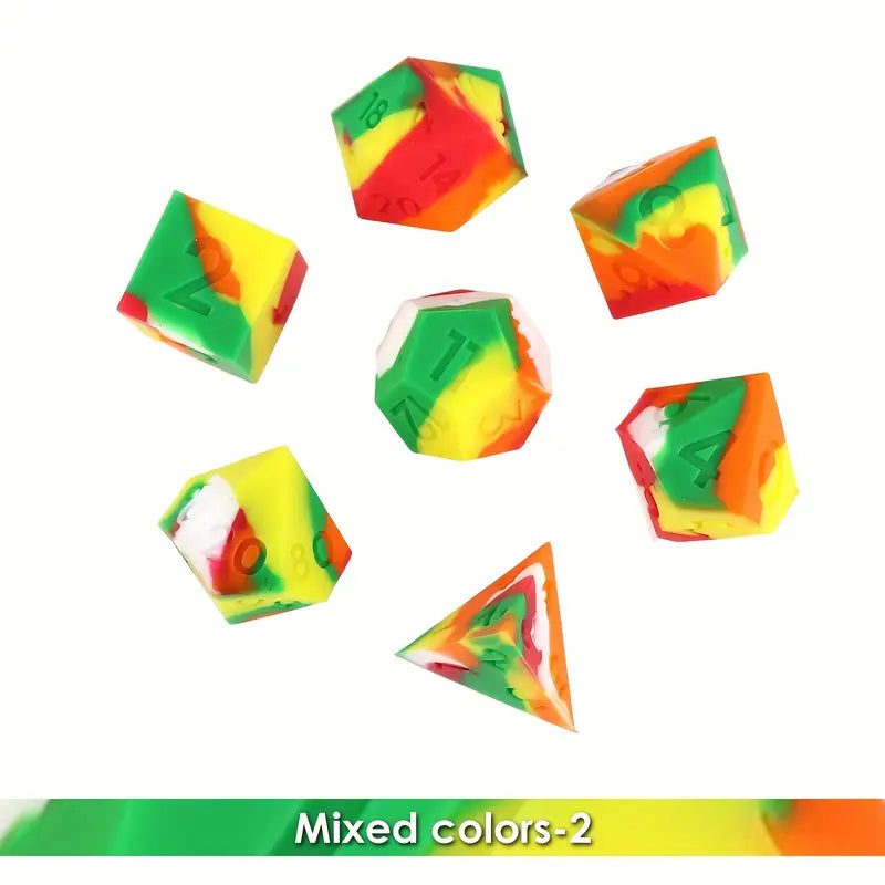Seriously Good Dice: Silicone 7 Die Set "Multi Colours" Dice & Gaming Accessories Taps Imports