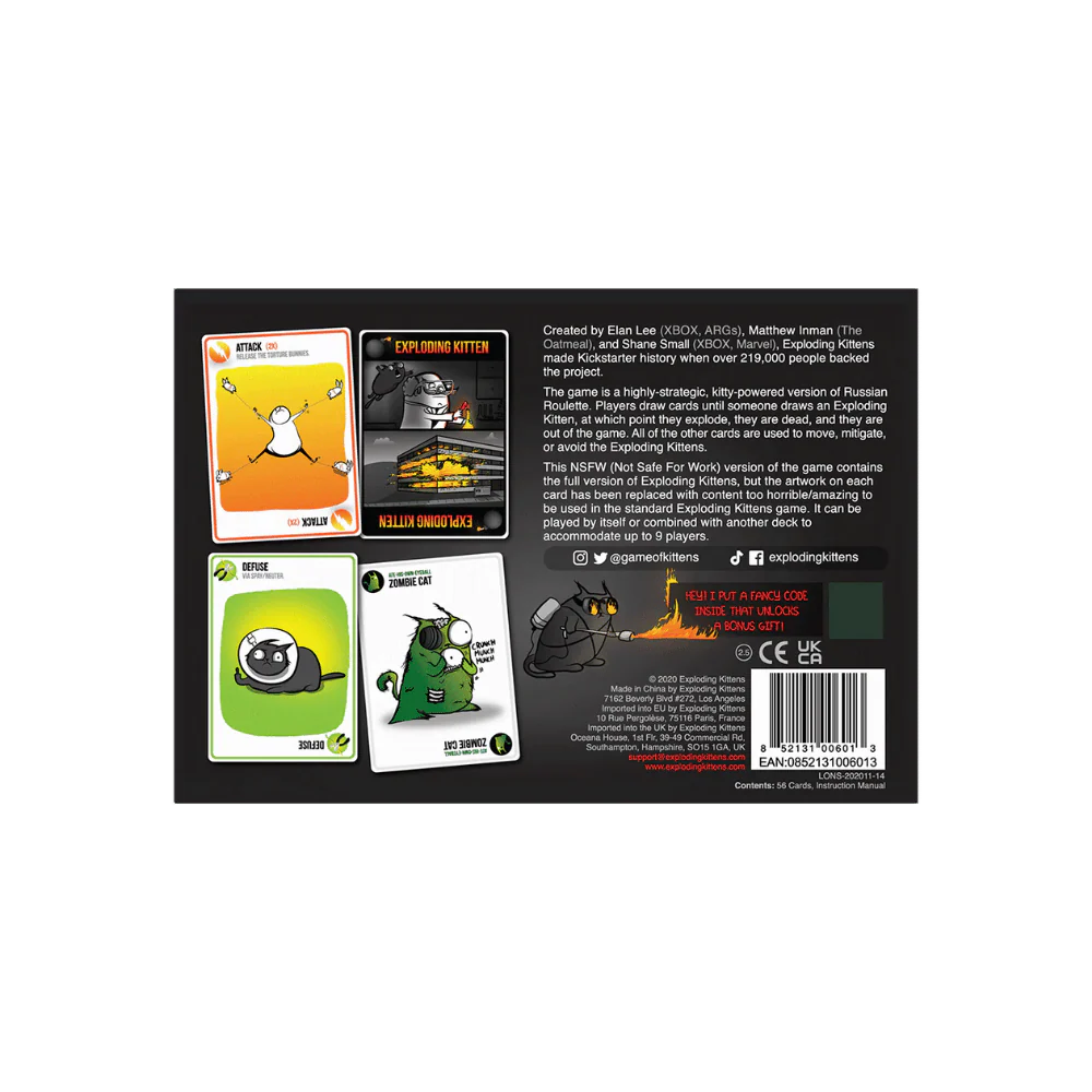 Exploding Kittens Nsfw Edition Board Games Exploding Kittens
