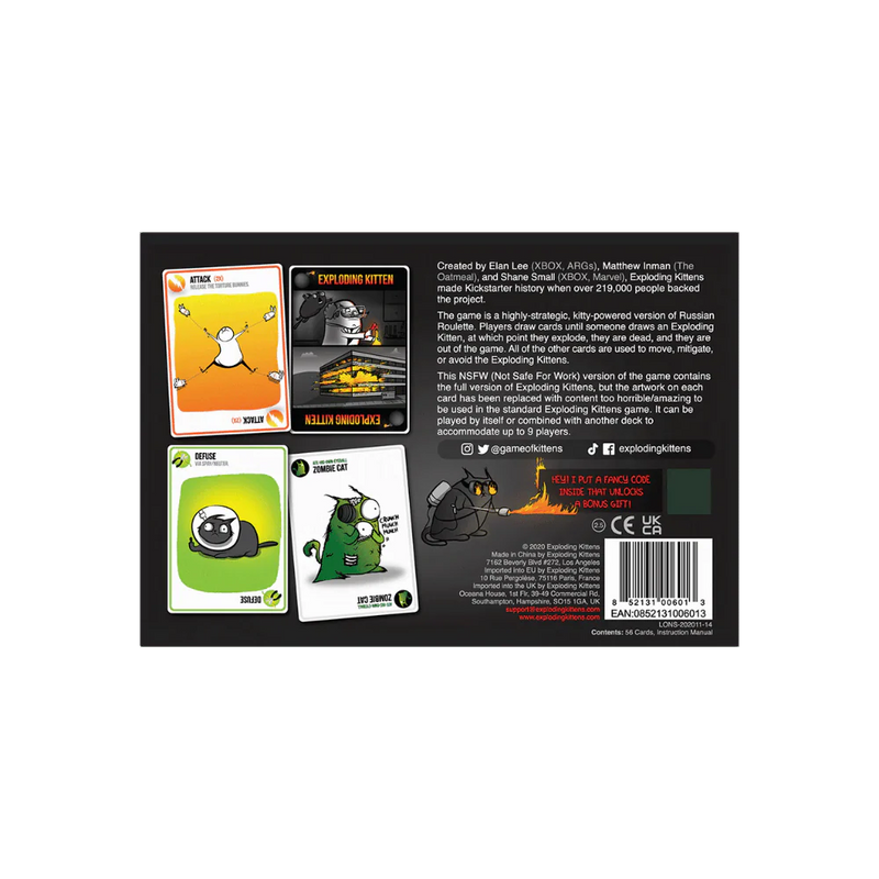 Exploding Kittens Nsfw Edition Board Games Exploding Kittens